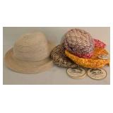 Cute Vintage DKNY Sunhat & Trio of Mr. John Fabric Hats