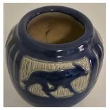 Vintage University of North Dakota Art Pottery Coyote Vase