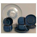 4 New English Denby Stoneware Blue Place Settings