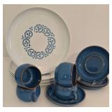 4 New English Denby Stoneware Blue Place Settings