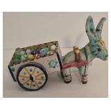Vintage Donkey & Cart Planter Plus Vintage Marbles