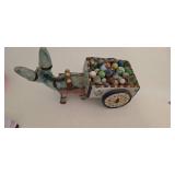 Vintage Donkey & Cart Planter Plus Vintage Marbles