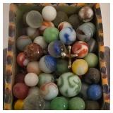 Vintage Donkey & Cart Planter Plus Vintage Marbles