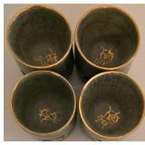Set of Four Otagirl Somayaki Soma Ware Tea Cups