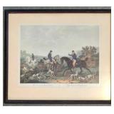 Dogs Having Lost the Night Scent Framed Hunting Scene Print