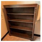 Vintage Mahogany Bookshelf with Fluted Column Details