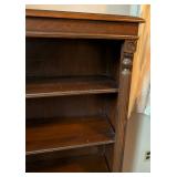 Vintage Mahogany Bookshelf with Fluted Column Details