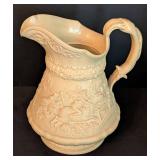 Pair of Antique Ridgway Pottery Drab Ware Pitchers