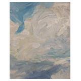 Framed Original Oil on Board Seaside Painting by Kathryn Tileston Raymond