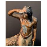 Pair of Vintage Painted Native American Scout Bookends / Pair of Vintage Indian Scout Bookends