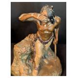 Pair of Vintage Painted Native American Scout Bookends / Pair of Vintage Indian Scout Bookends