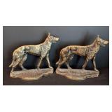 Pair of Antique Brass German Shepherd Bookends by Spencer Foundry