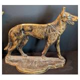 Pair of Antique Brass German Shepherd Bookends by Spencer Foundry