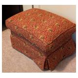 Elephant Print Upholstered Ottoman