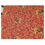 Elephant Print Upholstered Ottoman