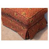 Elephant Print Upholstered Ottoman