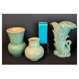 Pretty Mid Century Pottery Vases including a McCoy Pottery Vase and Vintage Red Wing Pottery 778 Vase