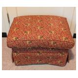 Elephant Print Upholstered Ottoman