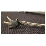 Pair of Vintage Sterling Silver Claw Foot Relish / Pickle Tongs