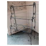 Vintage Iron and Glass Tiered Display Shelf