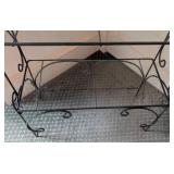 Vintage Iron and Glass Tiered Display Shelf