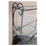 Vintage Iron and Glass Tiered Display Shelf