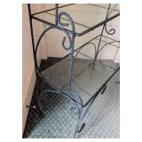 Vintage Iron and Glass Tiered Display Shelf