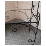 Vintage Iron and Glass Tiered Display Shelf