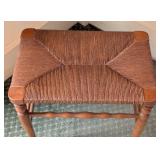 Vintage Woven Top Wooden Stool