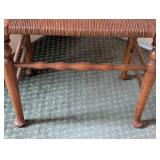 Vintage Woven Top Wooden Stool