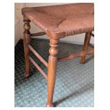 Vintage Woven Top Wooden Stool