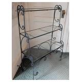Vintage Iron and Glass Tiered Display Shelf