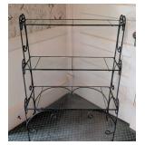 Vintage Iron and Glass Tiered Display Shelf