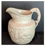 Antique Ridgeway & Co Dog Handled Stoneware Pitcher
