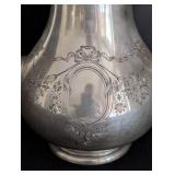 Antique English Antique Floral Pattern Sterling Silver Teapot / Vintage Elkington & Co Sterling Silver Teapot