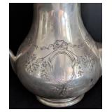 Antique English Antique Floral Pattern Sterling Silver Teapot / Vintage Elkington & Co Sterling Silver Teapot