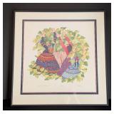 Framed Salmonberry Pickers Print by Barbara Lavallee