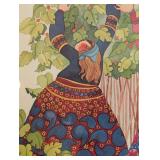 Framed Salmonberry Pickers Print by Barbara Lavallee