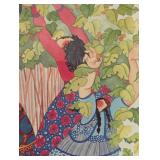 Framed Salmonberry Pickers Print by Barbara Lavallee