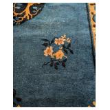 Vintage Chinese Blue Wool Area Rug