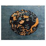 Vintage Chinese Blue Wool Area Rug