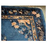Vintage Chinese Blue Wool Area Rug