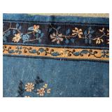 Vintage Chinese Blue Wool Area Rug