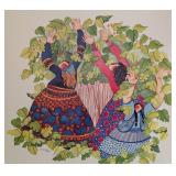 Framed Salmonberry Pickers Print by Barbara Lavallee