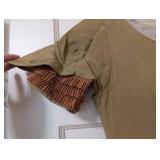 Antique Drop Waist Green and Brown Velvet Accent Dress