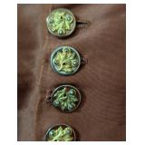 Antique Victorian Dress and Hat with Intricate Button Details