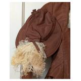 Antique Victorian Dress and Hat with Intricate Button Details