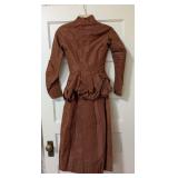 Antique Victorian Dress and Hat with Intricate Button Details