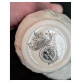 Vintage Belleek Black Mark Porcelain Sugar Bowl and Creamer