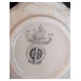 Vintage Belleek Black Mark Porcelain Sugar Bowl and Creamer